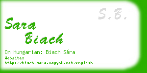 sara biach business card